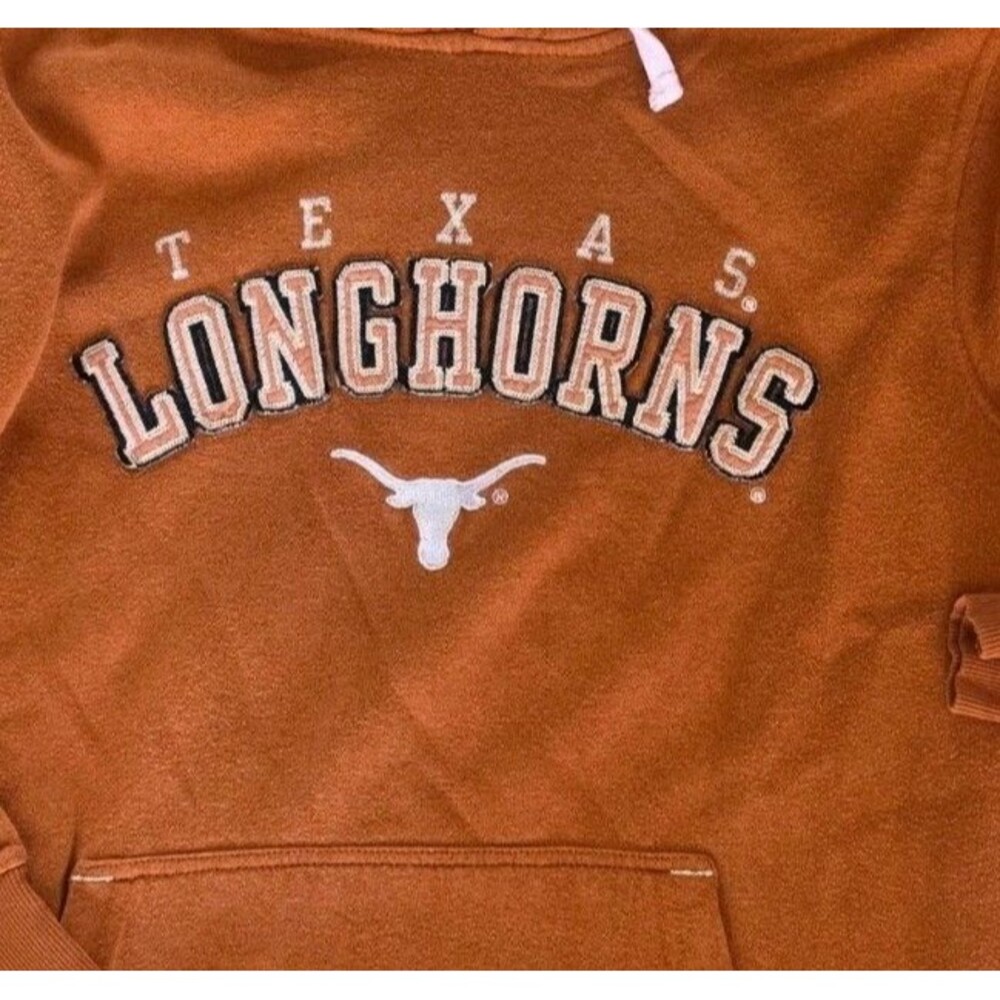 Vintage UT Texas Longhorns Hoodie Size S Burnt Orange Hooded Sweatshirt Y2K - Picture 3 of 9